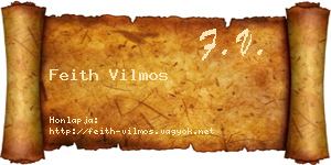 Feith Vilmos névjegykártya