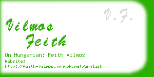 vilmos feith business card